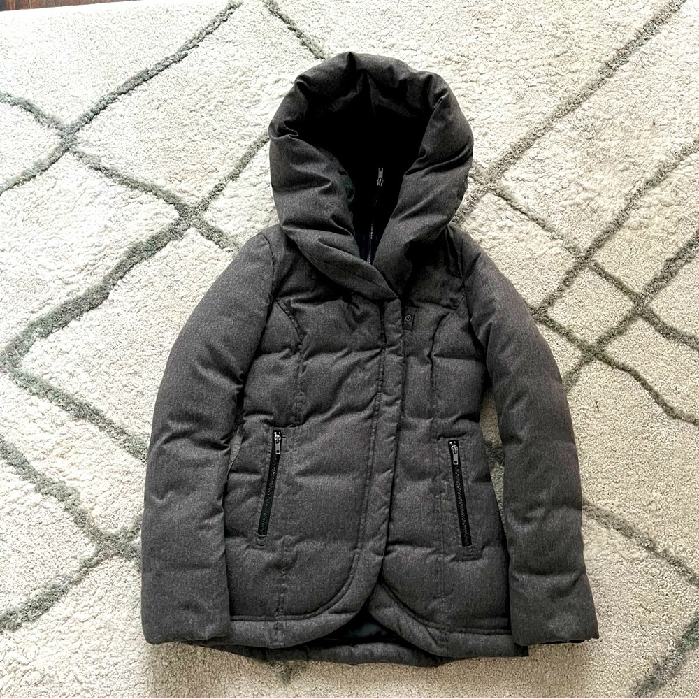 Soia & Kyo Down winter gray Coat oversized hood puffer XXS